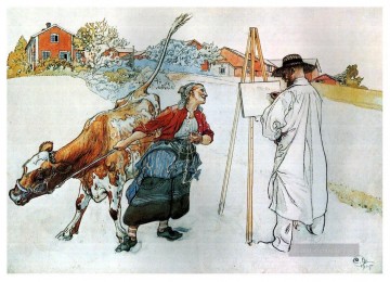  9 - auf dem Bauernhof 1905 Carl Larsson